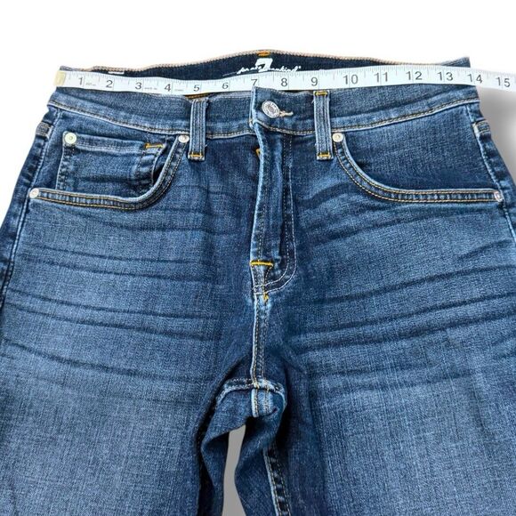 7 For All Mankind Carsen Denim Jeans Blue Straight Casual Midrise Women's Sz 29 - Picture 3 of 13